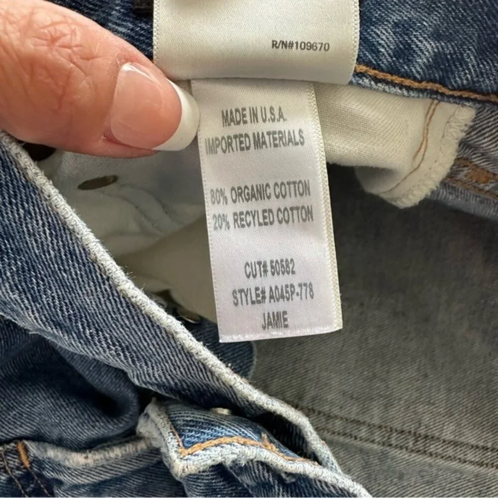 Agolde Feel Good Jamie Distressed Organic Cotton High Rise Button Fly Jeans 29 - Picture 15 of 15